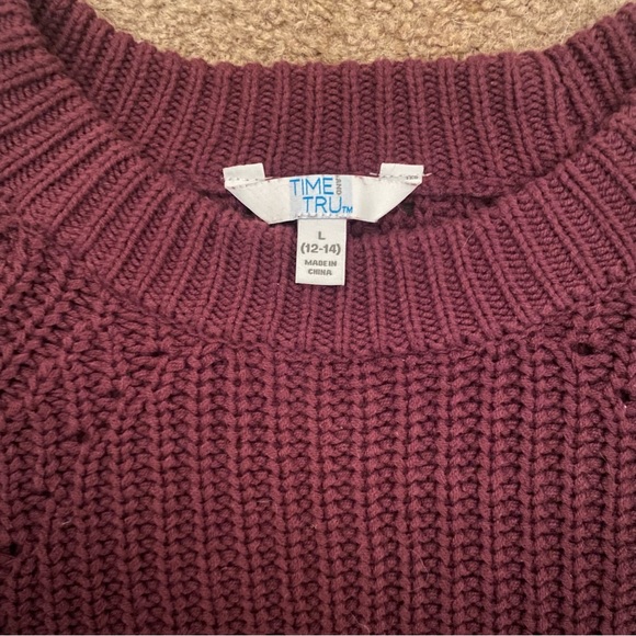 Purple Time&tru lace up sleeve sweater - Picture 2 of 2